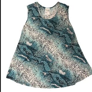 India Boutique Teal and Black Sleeveless Top one size fits most